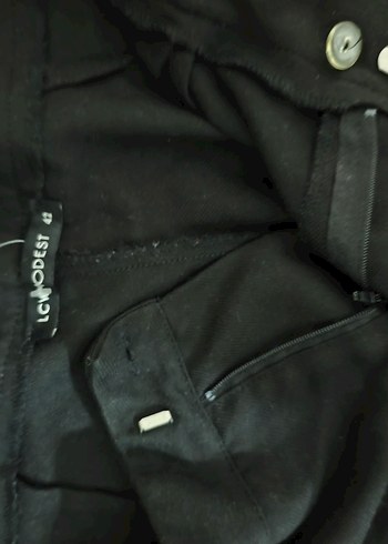 Siyah Kadın Midi Kumaş Pantolon - Görsel 4