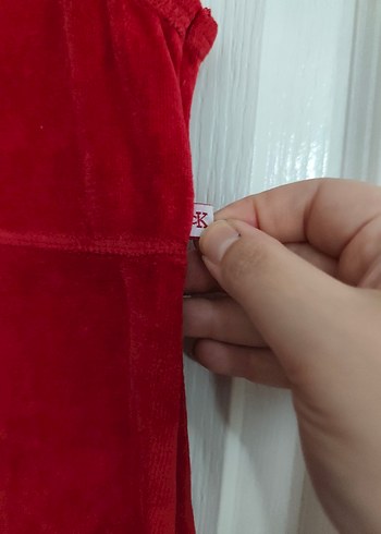 Kırmızı Süet Kolsuz Hamile Tunik - Görsel 4