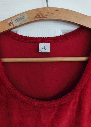 Kırmızı Süet Kolsuz Hamile Tunik - Görsel 3