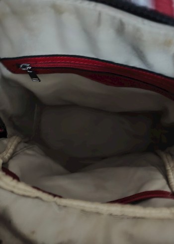 Kadın Parlak Kırmızı Deri Sırt Çantası - Görsel 8