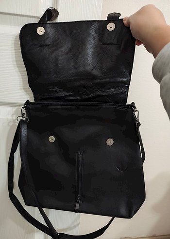 Siyah Nakışlı Deri Gotik Kadın Çanta - Görsel 6