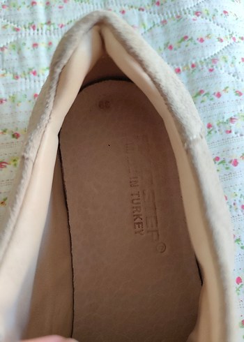 Bej Gri hakiki  deri Kadın Spor Ayakkabı - Görsel 7