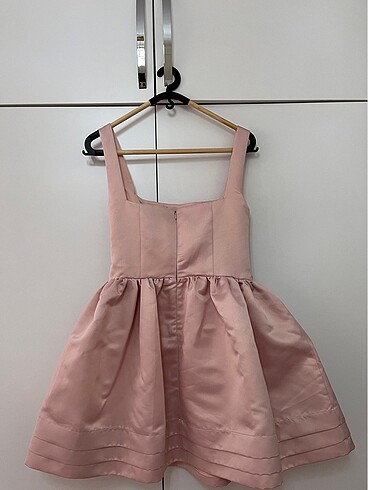 mezuniyet davet elbisesi juste pudra pembesi - Görsel 5