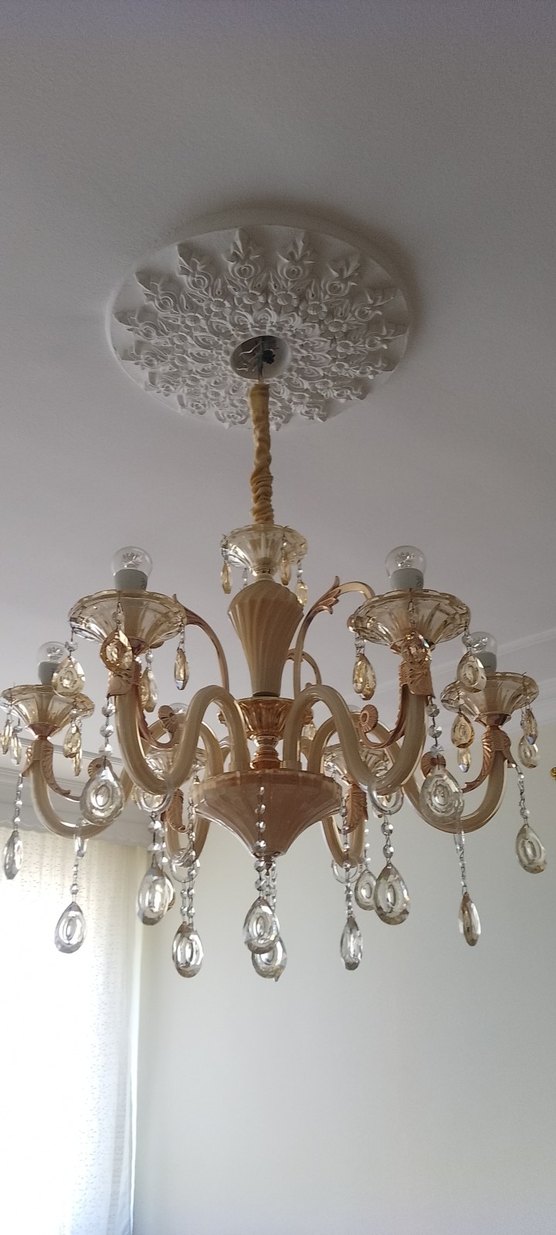 Bej Kristal Detaylı Avize - Görsel 2