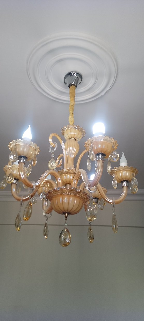 Bej Kristal Detaylı Avize - Görsel 5