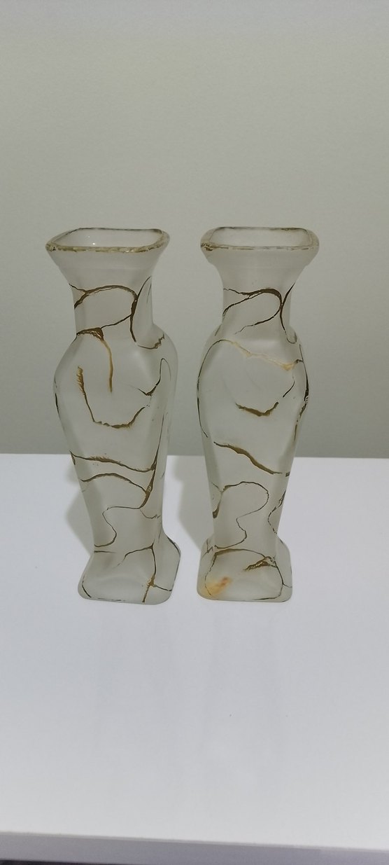 Beyaz Çiçek Desenli Dekoratif Vazo ve Tabak Seti - Görsel 4