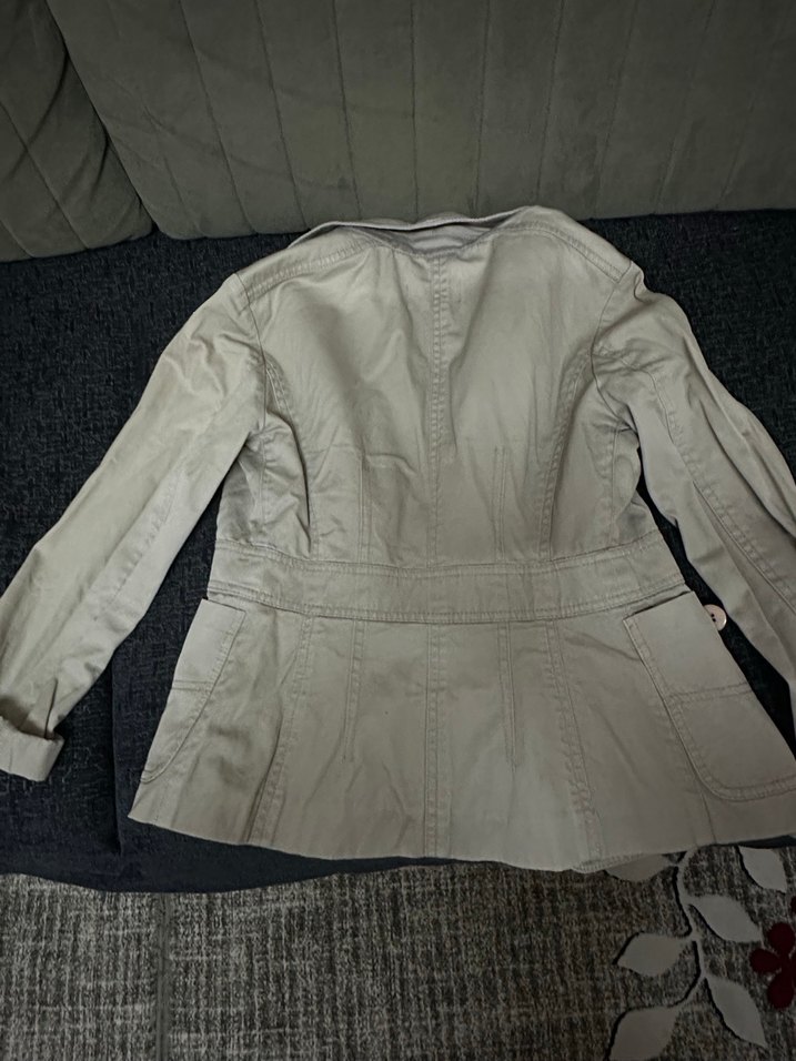 Düğmeli Bej Midi Kadın Ceket - Görsel 3