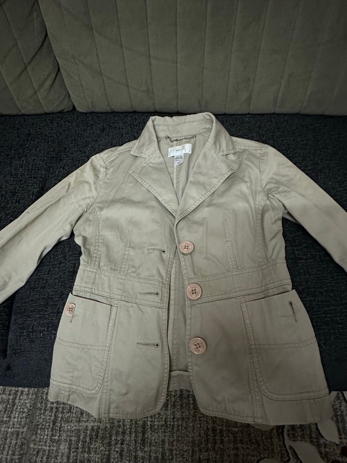 Düğmeli Bej Midi Kadın Ceket - Görsel 4