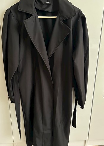 Siyah Midi Kadın Trençkot standart - Görsel 2