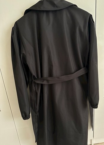 Siyah Midi Kadın Trençkot standart - Görsel 3
