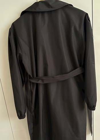 Siyah Midi Kadın Trençkot standart - Görsel 4