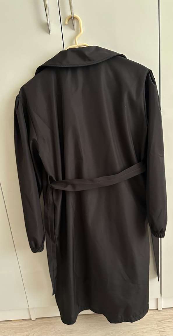 Siyah Midi Kadın Trençkot standart - Görsel 4