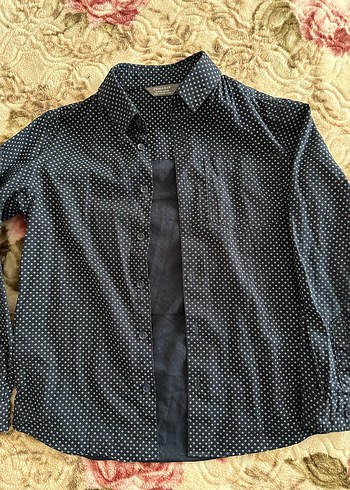 Primark Lacivert Puantiyeli Klasik Erkek Gomlek 8 9 Yas