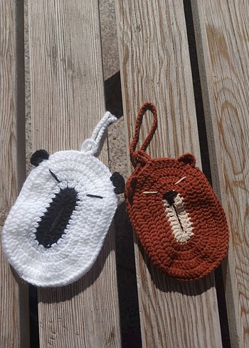 Örgü Kahverengi Ayı Kedi Aksesuarı - Görsel 3