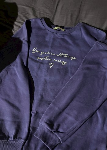 Mor Kadın Uzun Kollu Baskılı Sweatshirt