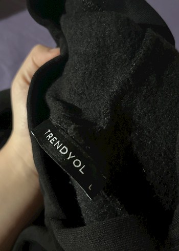 l Beden siyah Renk Düğmeli Siyah Gotik Süet Sweatshirt