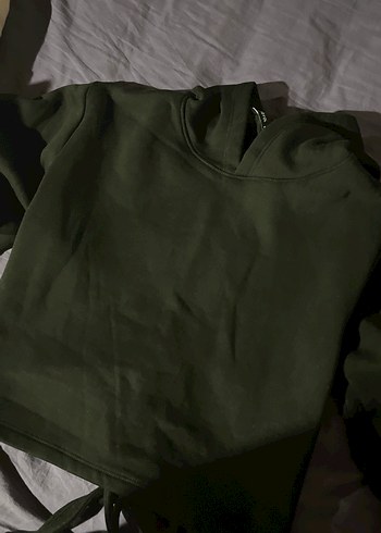 l Beden Düğmeli Siyah Gotik Süet Sweatshirt