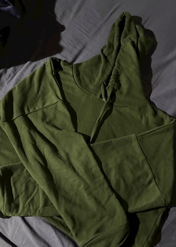 Kadın Haki Kapüşonlu Sweatshirt