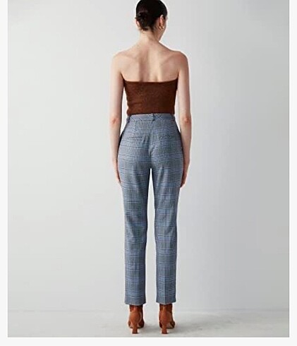 İpekyol Cigarette Mavi Ekose 36 Beden Pantalon - Görsel 4