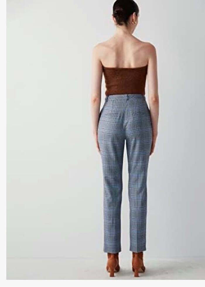İpekyol Cigarette Mavi Ekose 36 Beden Pantalon - Görsel 4