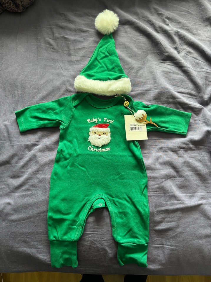 Yeşil Renk Yılbaşı Tulum ve Noel Şapka - Görsel 2