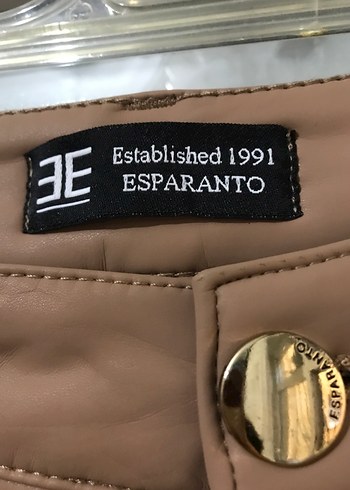 Bej Deri Kadın Midi Şort - Görsel 5