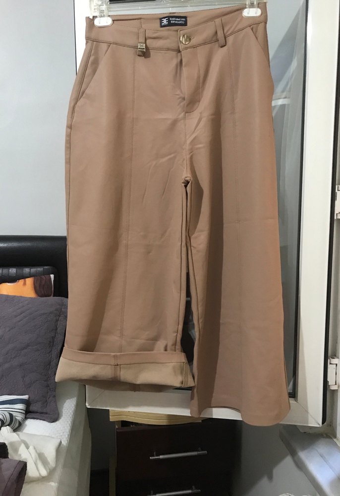 Bej Deri Kadın Midi Şort - Görsel 2