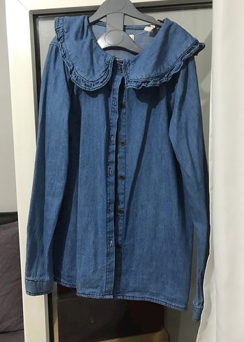 Düğmeli Denim Çocuk Gömlek