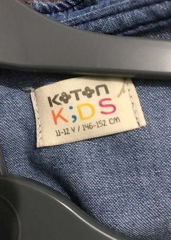 11-12 Yaş Beden mavi Renk Düğmeli Denim Çocuk Gömlek