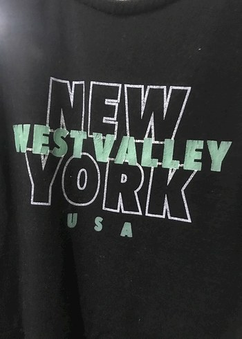 H&M Kemerli Siyah Baskılı Midi Kadın Elbise