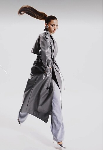 Zara SUNİ DERİ TRENÇKOT