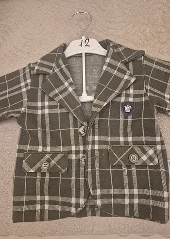 Gri Ekoseli Düğmeli Erkek Çocuk Ceketi - Görsel 2