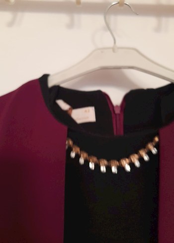 Bordo Uzun Kollu Gotik Elbise - Görsel 3