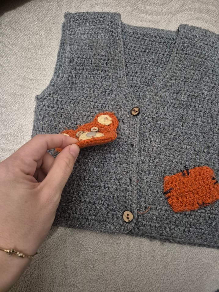 Gri Erkek Çocuk Triko Yelek - Görsel 2