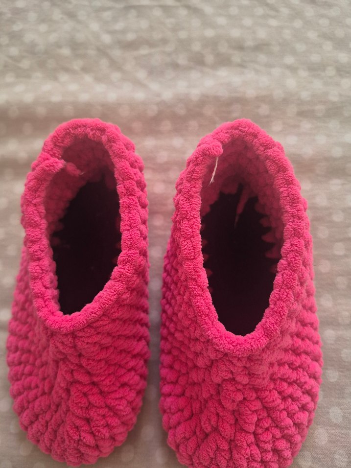 Kız Çocuk Pembe Örgü Ev Pandufu - Görsel 3