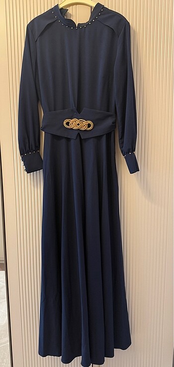 Lacivert tesettür abiye - Görsel 5