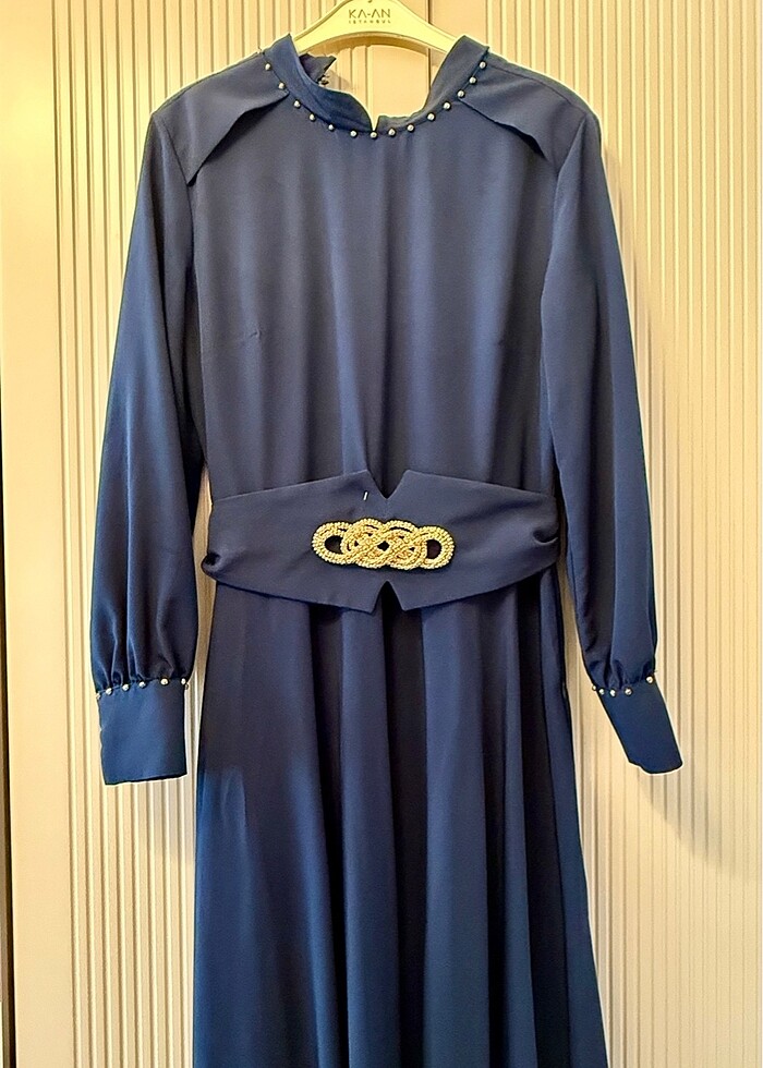 Lacivert tesettür abiye - Görsel 3