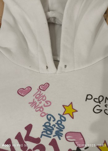 m Beden Kapüşonlu Pembe Baskılı Sweatshirt