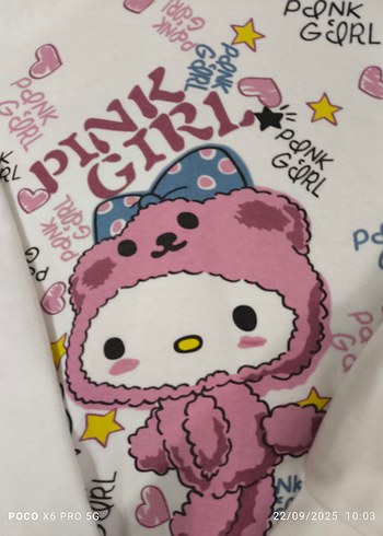 H&M Kapüşonlu Pembe Baskılı Sweatshirt