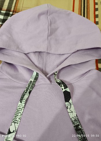 s Beden mor Renk Kadın Mor Kapüşonlu Salaş Sweatshirt