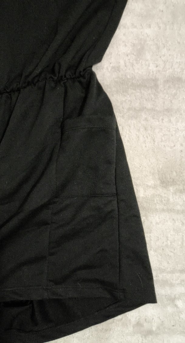 Siyah Kolsuz Mini Tulum - Görsel 2