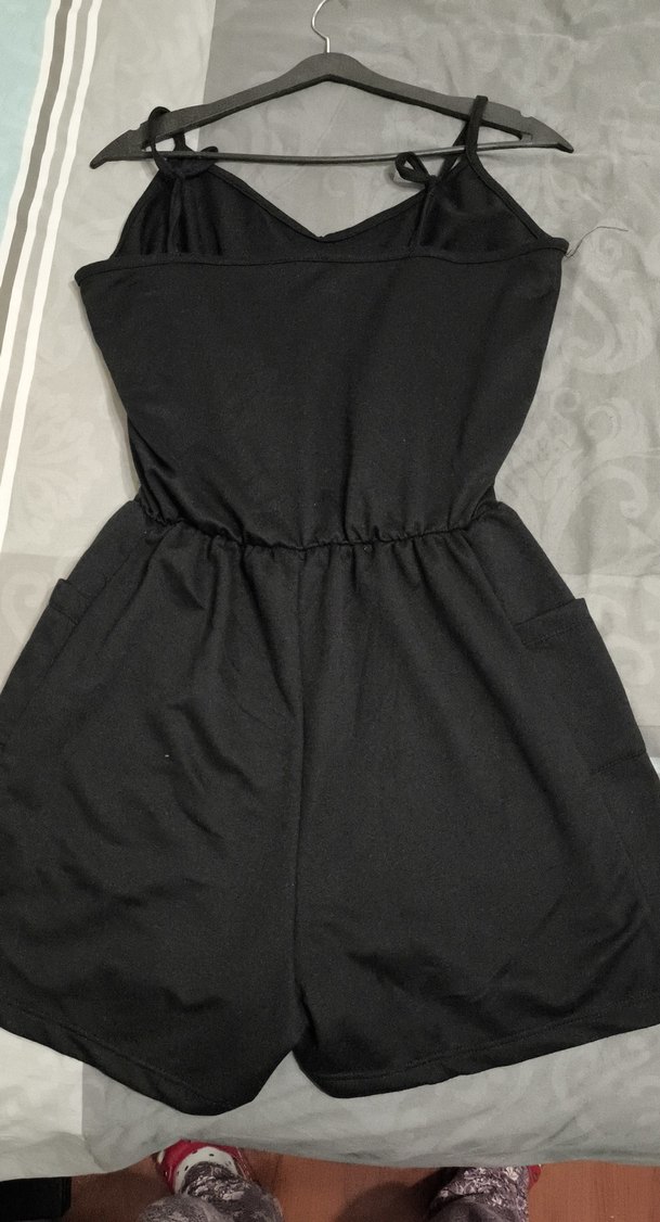 Siyah Kolsuz Mini Tulum - Görsel 4