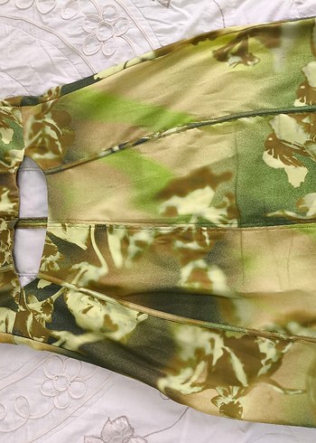 Kadın Khaki Straplez Midi Mini Elbise - Görsel 2