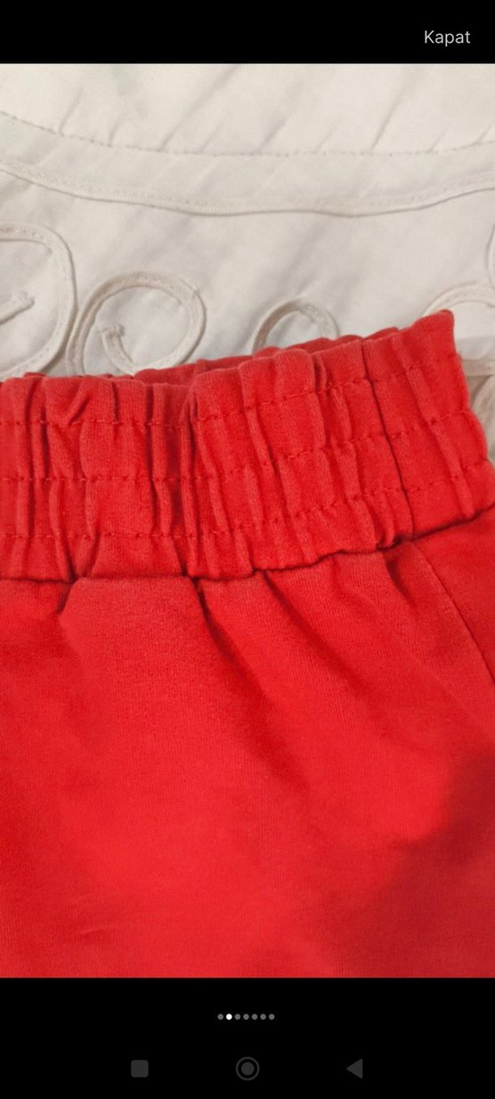 Kırmızı Rahat Kesim Kadın Eşofman Altı - Görsel 2