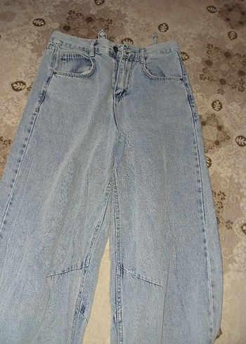 38 Beden mavi Renk Gri Mavi Rahat Kesim Kadın Kot Pantolon baggy