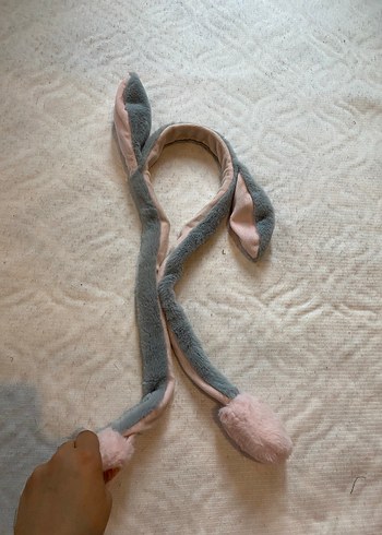 Beden Gri ve Pembe Peluş Oyuncak