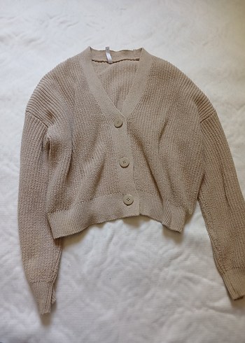 Bej Örgü Loose Fit Hırka