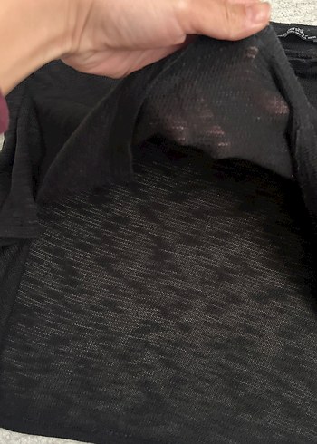 Siyah Kısa Kollu Kadın Bluz - Görsel 3