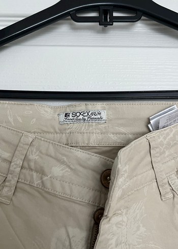 Diğer Bej Desenli Kadın Midi Kumaş Pantolon