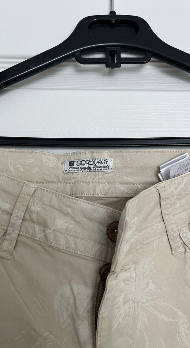 Bej Desenli Kadın Midi Kumaş Pantolon - Görsel 2